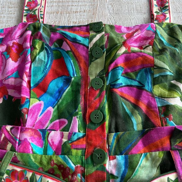 Farm Rio Jardin de Reve Floral Multicolor Print Romper Size Large NWT - Picture 9 of 16